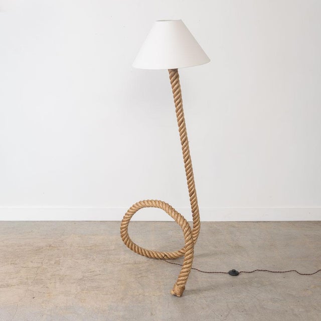 Adrien Audoux and Frida Minet Large French Sculptural Rope Floor Lamp in the Style of Audoux-Minet For Sale - Image 4 of 14