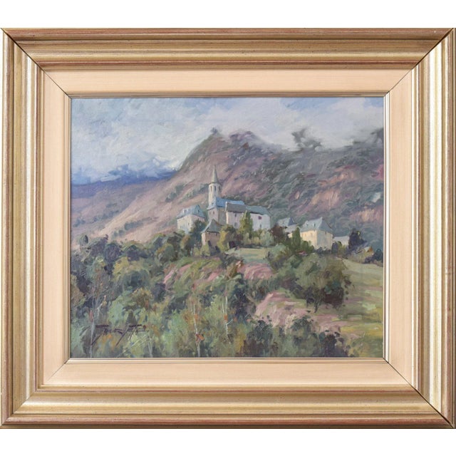 The subdued pastel tones of this magnificent landscape beautifully capture the early spring, with pink flowers, gorgeous...