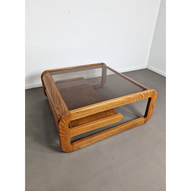 Vintage Coffee Table in Oak by Lou Hodges, 1970s For Sale - Image 12 of 13