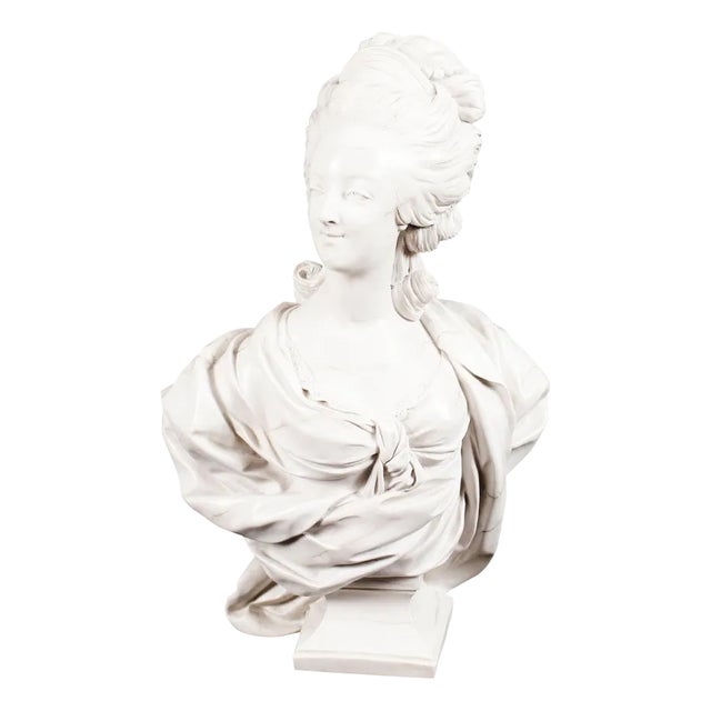 Vintage Bust of Marie Antoinette, Late 20th Century, Sculpted Composite Marble For Sale