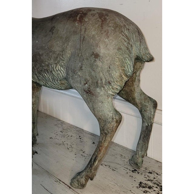 Bronze 20th Century Bronze Deer Statue W/ Amazing Patina For Sale - Image 8 of 8