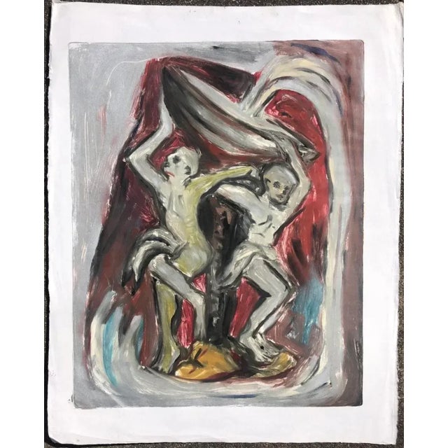 Postmodern monotype by Atlanta artist Adrienne Anderson (1949-2020). Anderson earned her MFA from University of Georgia...