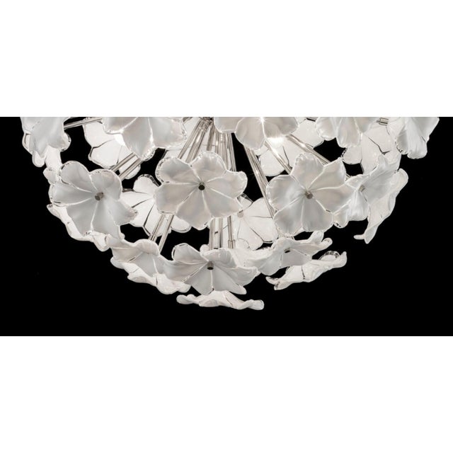 Fabio Ltd 21st Century White Lotus Sputnik Chandelier by Fabio LTD For Sale - Image 4 of 4