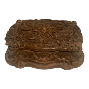 1940s Syroco Carved Wooden Box
