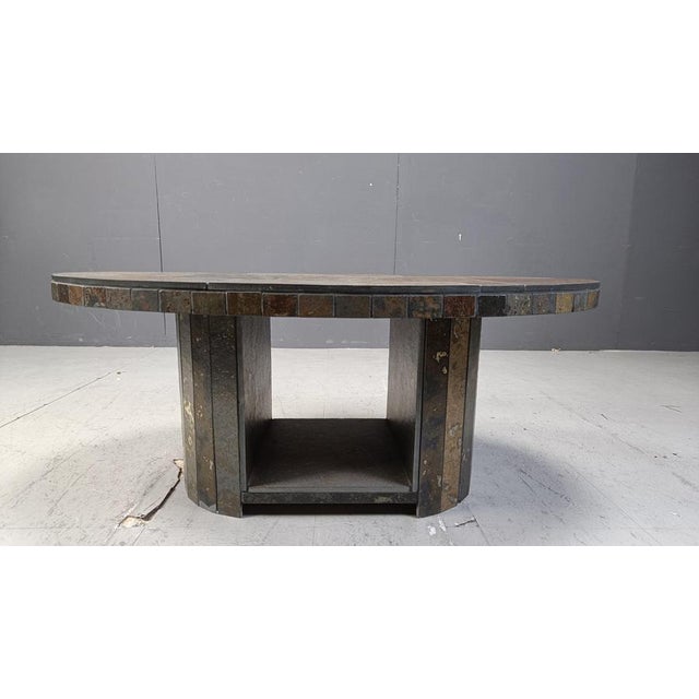 1970s Vintage Brutalist Oval Coffee Table, 1970s For Sale - Image 5 of 11
