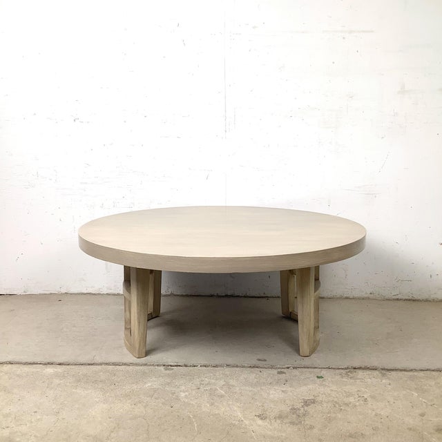 The round low coffee table is one of the most enduring and practical forms in residential furniture, and this vintage...