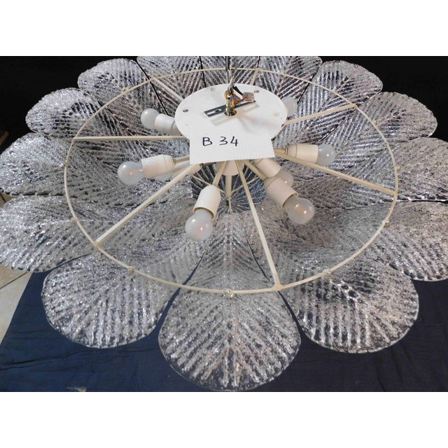 1960s Clear Graniglia Murano Leaves Flush Mount For Sale - Image 6 of 6