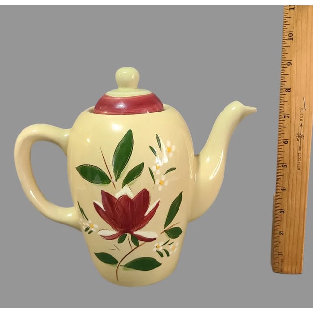 Mid-Century Modern Vintage Stangl Pottery Magnolia Flowers Coffee Teapot For Sale - Image 3 of 8