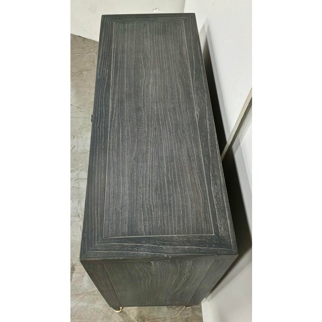 Farmhouse Modern Farmhouse Taupe Wood Two Door Cabinet For Sale - Image 3 of 7