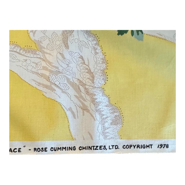1970s Rose Cumming “Lace” Yellow Chintz Fabric, Unused Yardage For Sale