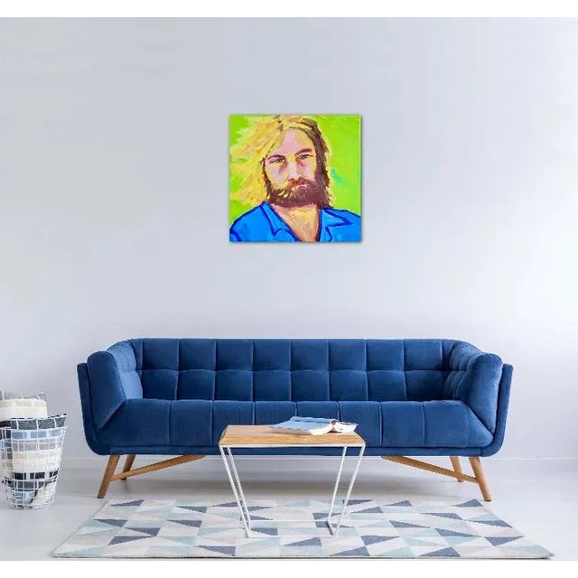 Modern Narratives — Original Portrait Original oil painting by L Haas, 24 x 24 unframed canvas, signed. Bold color and...