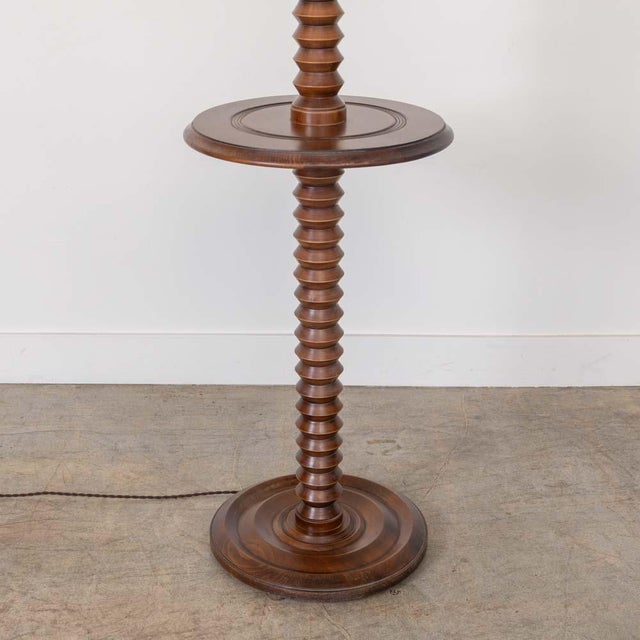1940s French Carved Wood Floor Lamp and Table by Charles Dudouyt For Sale - Image 12 of 16