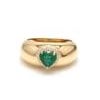 Natural 0.78 cts Zambian emerald & 0.09 cts diamond heart ring in 18k gold For Sale In New York - Image 6 of 18