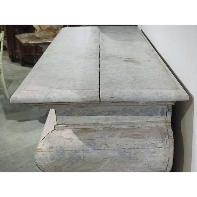 18th Century French Painted White Altar With Carrara Marble Top For Sale - Image 16 of 18