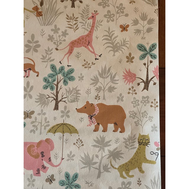 Vintage Whimsical Animal Safari Wallpaper for Children's Room For Sale - Image 13 of 16