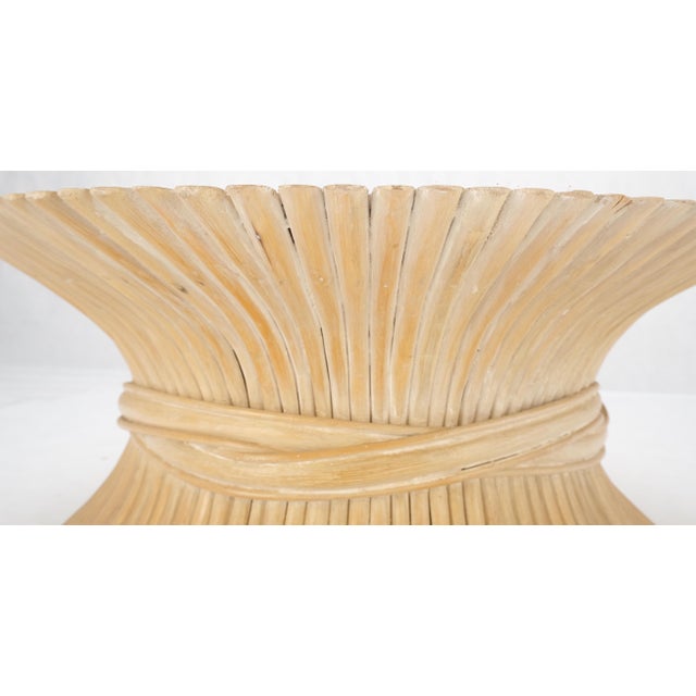 Large Round Sheath of Bamboo Round Coffee Table Mid Century Modern McGuire For Sale - Image 6 of 11