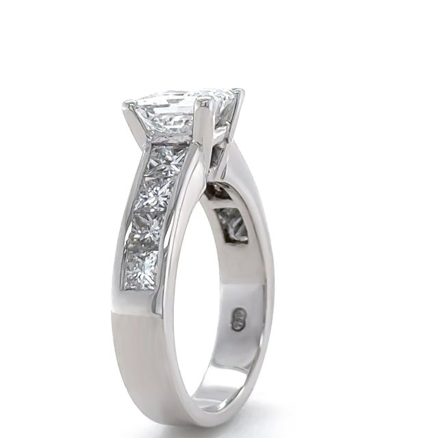 Gia 18ct White Gold Diamond Engagement Ring 2.83ct 7.72g, Size 6.25 For Sale - Image 10 of 13