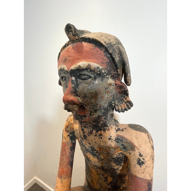 Pair of Monumental Vintage Mexican Primitive Ceramic Figures – 45" For Sale - Image 13 of 14