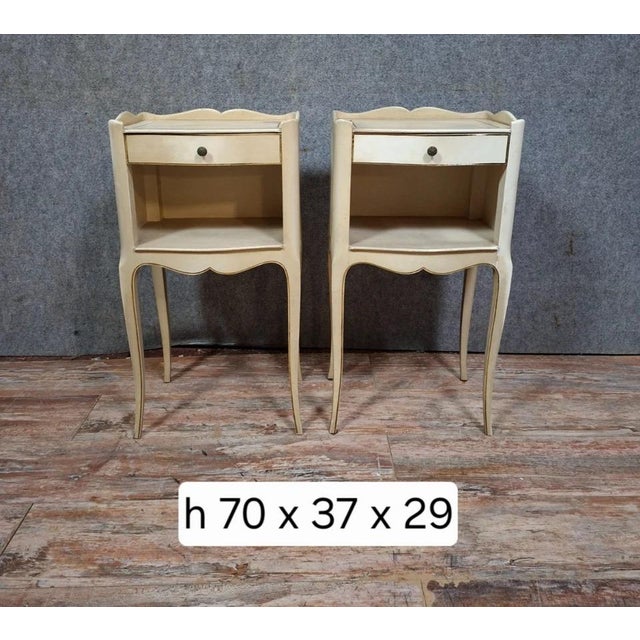 Brown 20th Century Louis XV Lacquered Bedside Tables, Set of 2 For Sale - Image 8 of 10