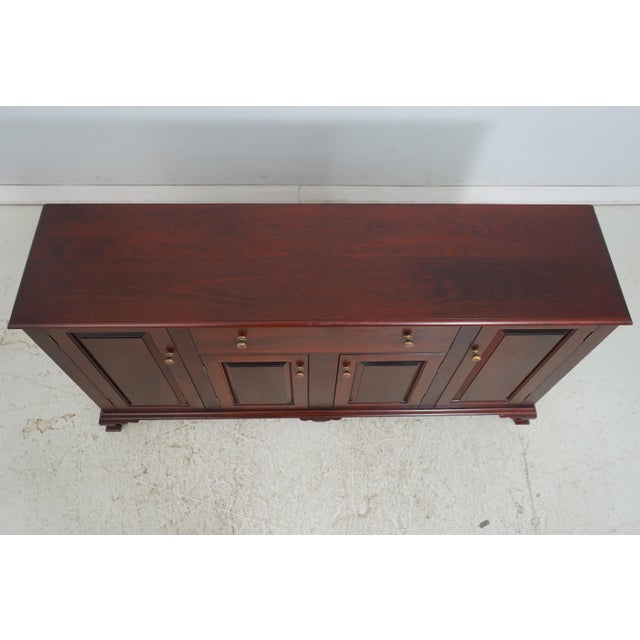 Brown Dr Dimes Primitive Cherry 4 Door Server Buffet For Sale - Image 8 of 18