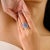 Blue Bold Geometric Design Cz Gemstone Ring in Silver Eye-Catching Statement Piece - Size 8 For Sale - Image 8 of 12