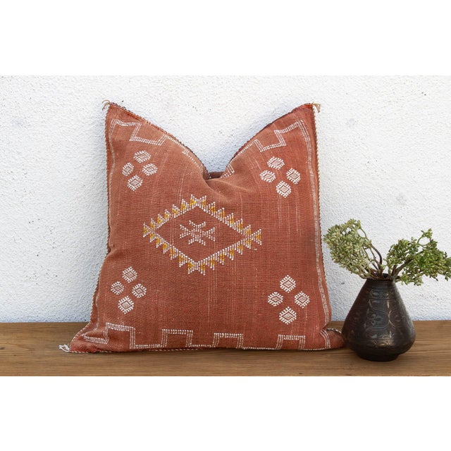 Sienna 24" Sienna Chevron Moroccan Silk Pillow For Sale - Image 8 of 8