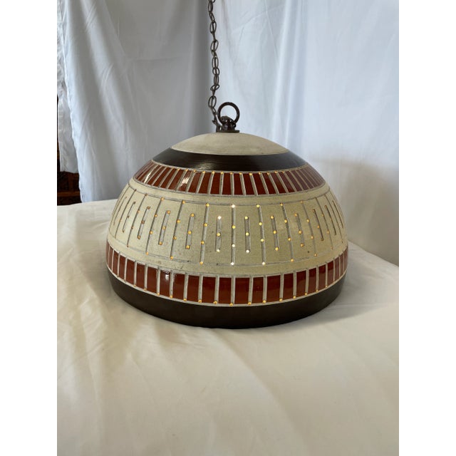 Mid-Century Modern Mid Century Beaumont Mood Half Dome Ceramic Light For Sale - Image 3 of 12