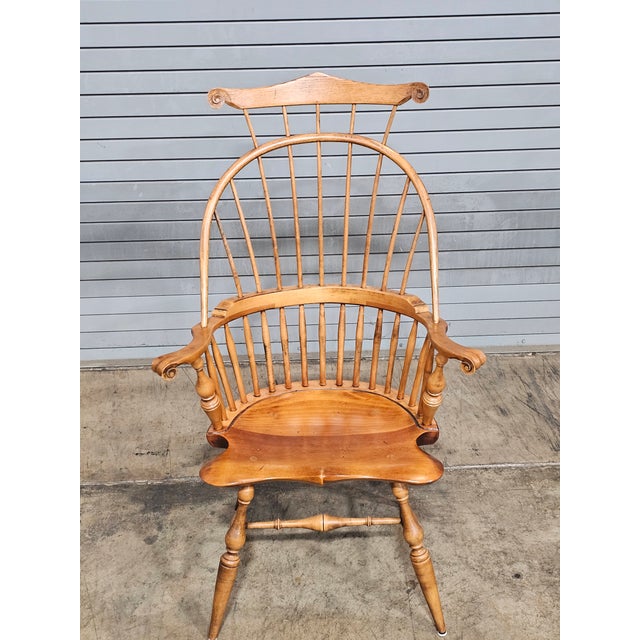1960s 1960s d.r. Dimes Master's Chair Comb Back Windsor Arm Chair Bench New Hampshire Rare For Sale - Image 5 of 17