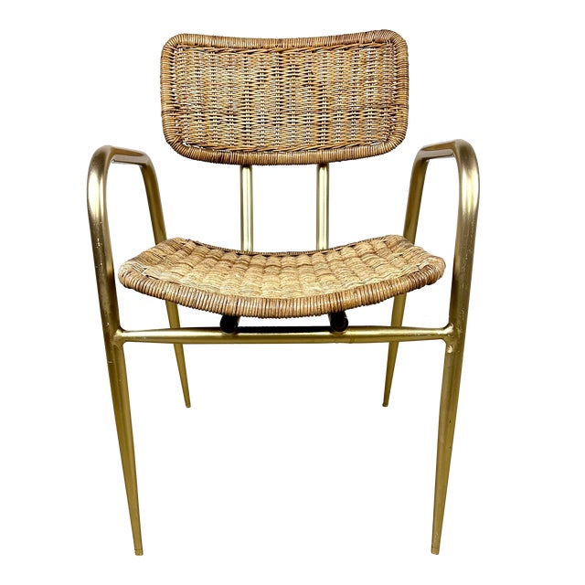 Mid Century Modern Gilbert Rohde Style Troy Sunshade Rattan and