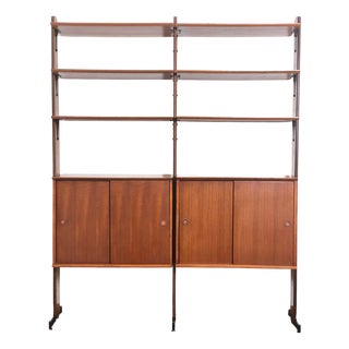 Vintage Double-Sided Bookcase with 2 Bays, Italy, 1960s For Sale