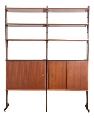 Vintage Double-Sided Bookcase with 2 Bays, Italy, 1960s