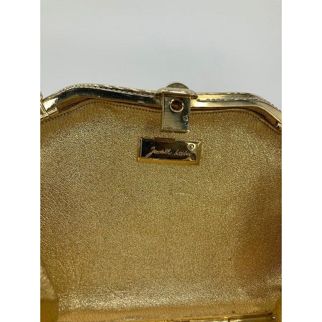 Metal Vintage Judith Leiber Stick Figure Floral Print Minaudiere For Sale - Image 7 of 8