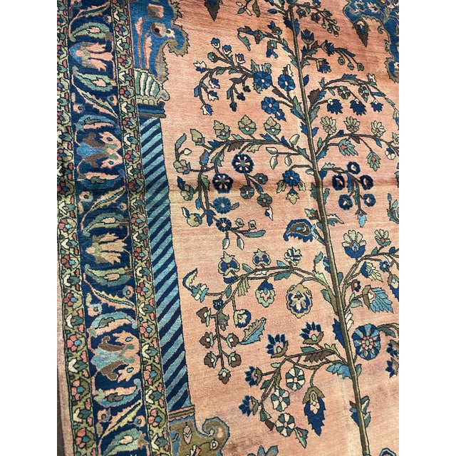Textile Antique Persian Mohajeran Sarouk Tree of Life Rug For Sale - Image 7 of 7
