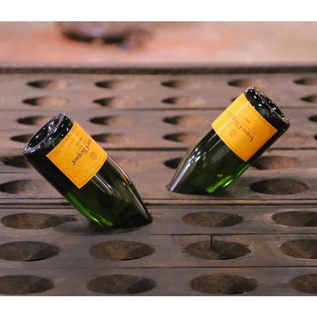 Mid-Century French Iron and Oak Riddling Board Table With Glass Top For Sale - Image 14 of 15