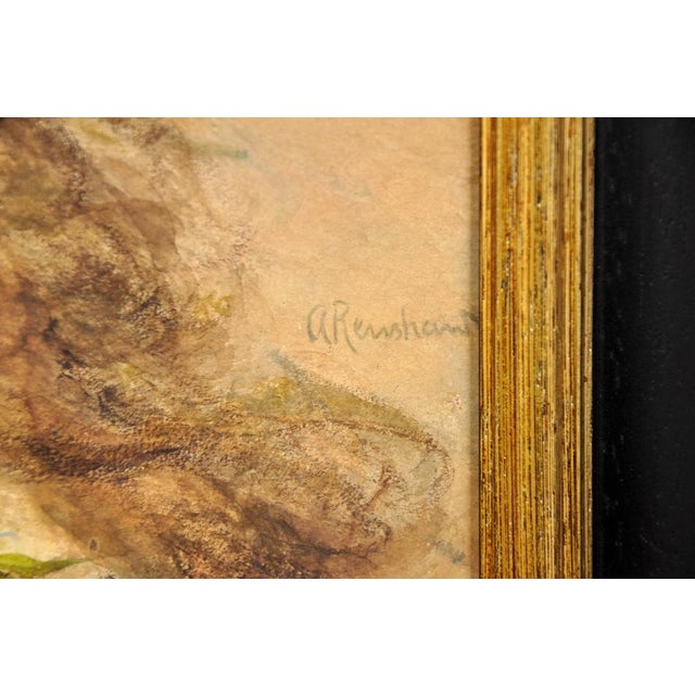 Alice Anne Renshaw, Portrait of a Young Lady with Springtime Flowers in Her Curls, Watercolour & Gouache, 1800s For Sale - Image 3 of 18