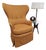 Mid Century Modern Wingback Orange Chenille Chair For Sale