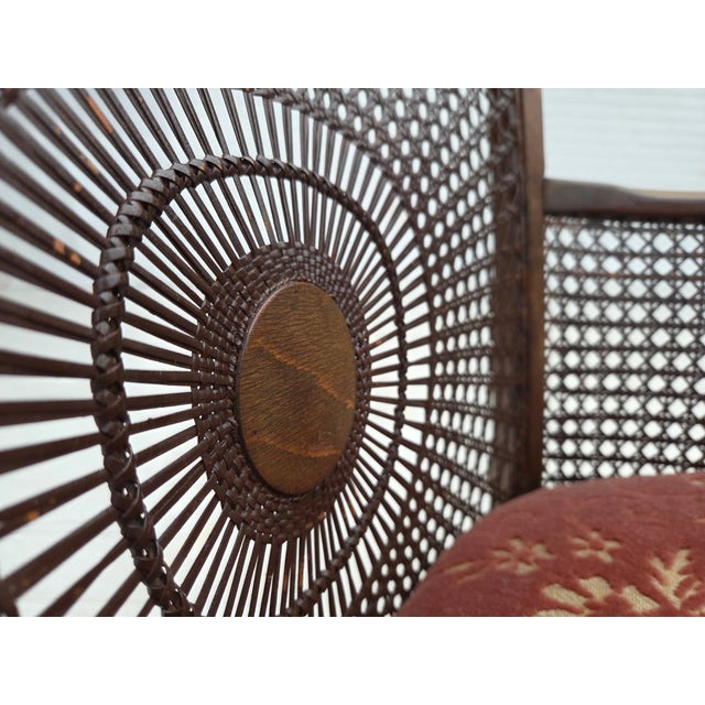 Vintage Danish Armchair in Salmon Pink Furniture Velour and Furniture Mesh, 1950s For Sale - Image 12 of 18