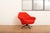 Metal Swivel Armchair P32 with 4-Star Black Metal Frame, Upholstered Shell Covered in Red Fabric by Osvaldo Borsani for Tecno, 1956 For Sale - Image 7 of 9