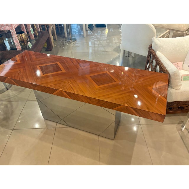 1970s Milo Baughman for Thayer Coggin Rosewood & Chrome Console Table Restored For Sale - Image 12 of 13