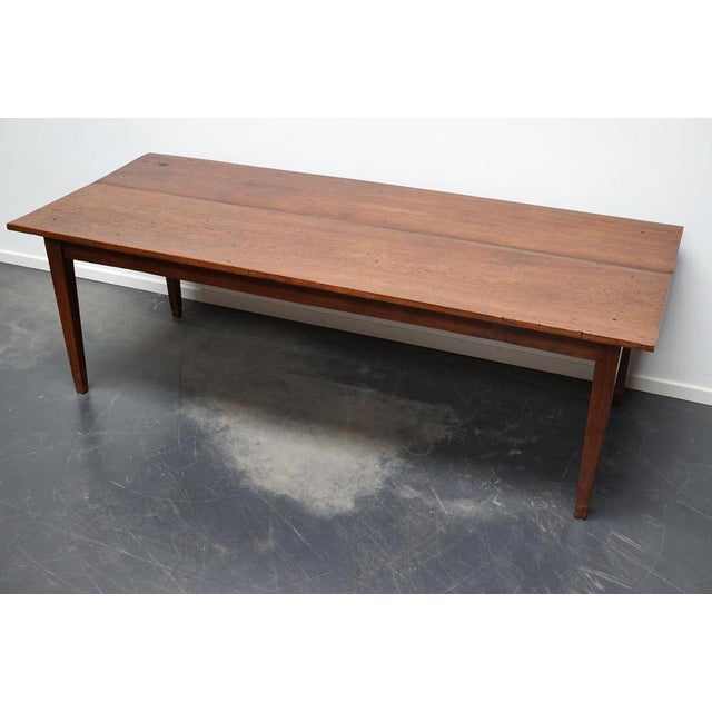 Brown Large Antique 19th Century Dutch Rustic Farmhouse Teak Dining Table For Sale - Image 8 of 18