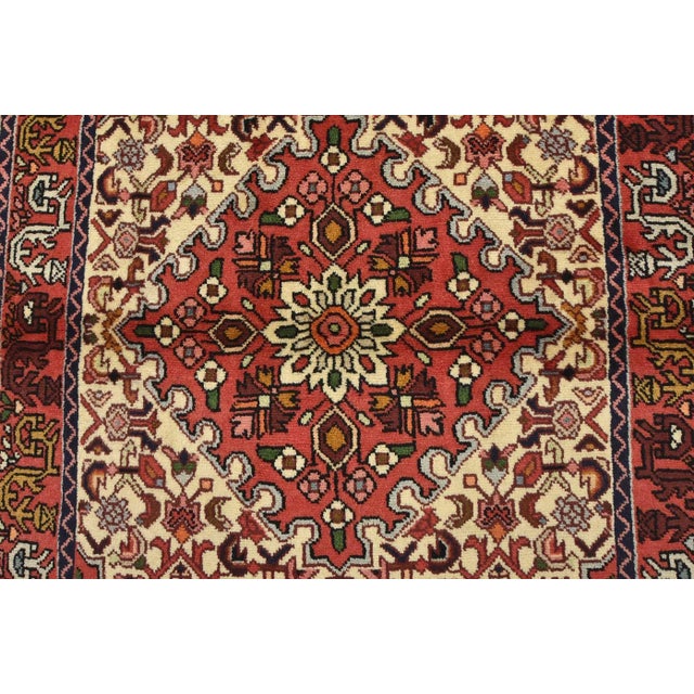 1980s Hamedan Rug 3'5'' X 5' Ivory Wool Vintage Tribal Hand-Knotted Oriental Carpet For Sale - Image 5 of 12