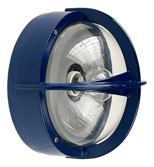 Mid-Century Modern Danish Pirate Blue Metal Outdoor Wall Lamp by Eva and Nils Koppel, Gert Edstrand for Nordisk Solar, 1960s