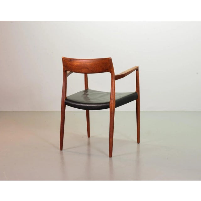 Black Danish Solid Teak & Black Leather 57 Desk Chair by Niels Otto Moller for J.L. Møllers, 1960s For Sale - Image 8 of 18