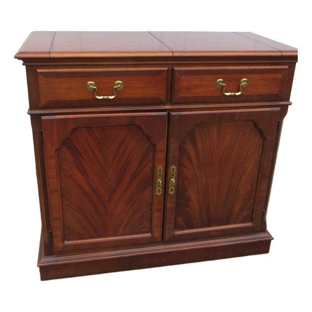 1980s Lexington Mahogany Server Bar Designer For Sale