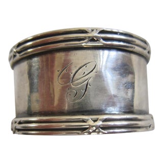 Vintage Sterling Silver Napkin Ring, Monogrammed "G" For Sale