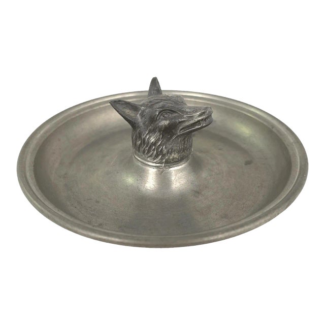 1940s Pewter Fox Ashtray For Sale