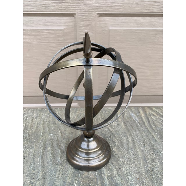 Brass Vintage French Country Brass Garden Armillary Sundial For Sale - Image 8 of 10