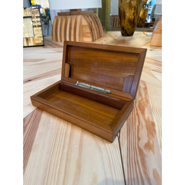 Wooden Box With Burl Veneer Detail For Sale In Los Angeles - Image 6 of 7