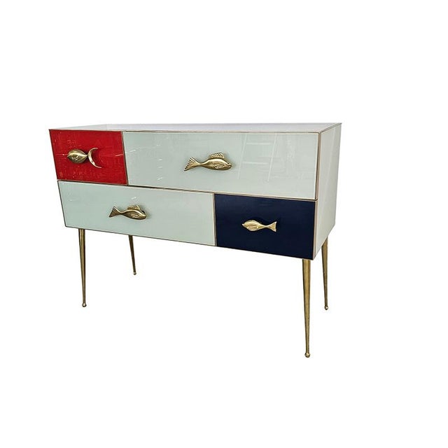 Console Table with Fish-Shaped Handles, 1980s For Sale - Image 4 of 9