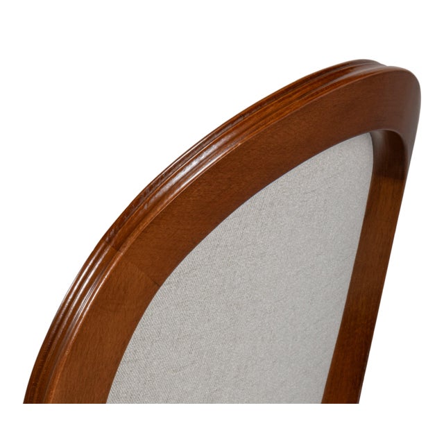 Cream Louis XVI Dining Chairs with Oval Backs in Walnut, Sets of 2 For Sale - Image 8 of 12